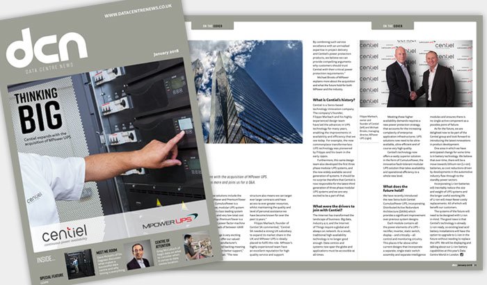 Data Centre News feature article on Centiel